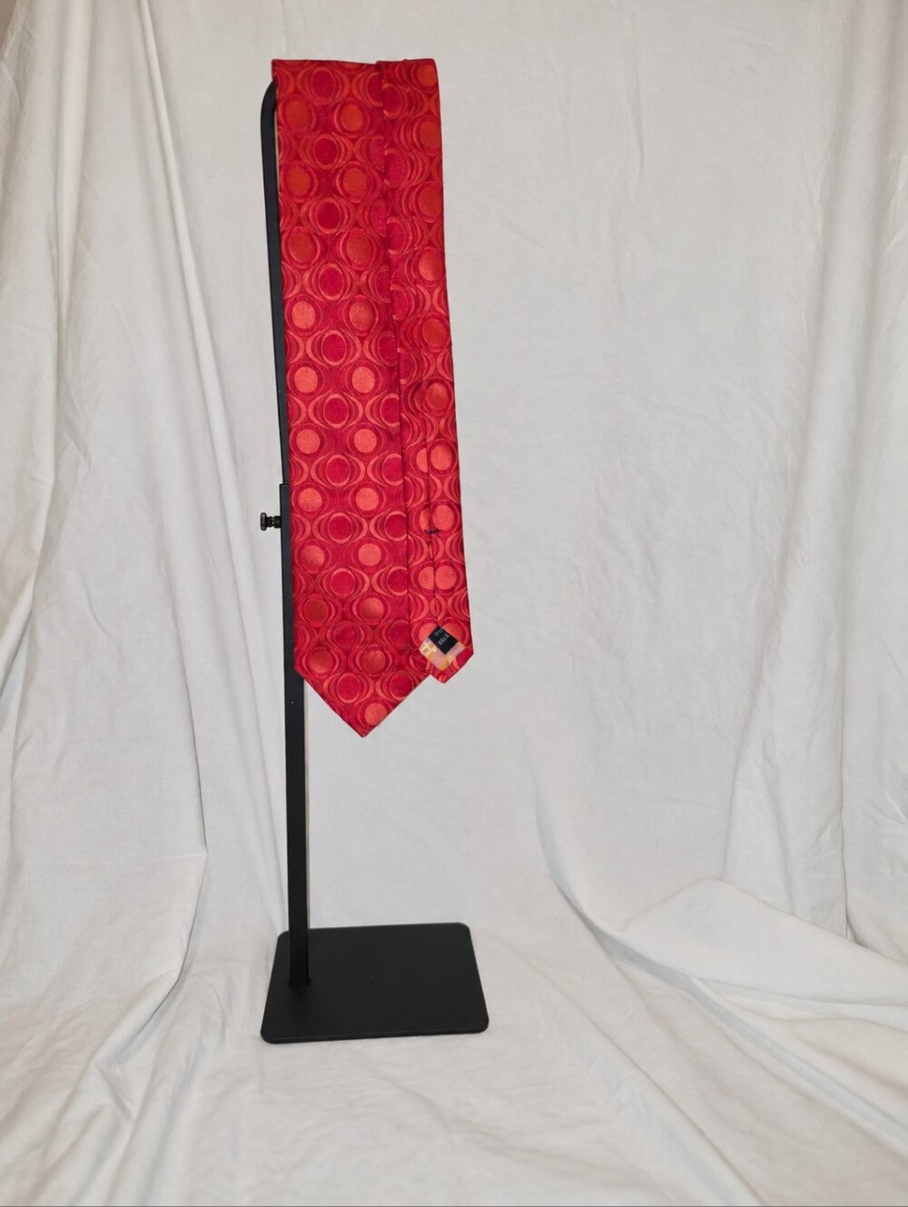Ted Baker London 100% Silk Tie Red Orange Geometric Tailored in USA